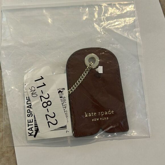 KATE SPADE Brown Leather Keychain/Hang Tag - Picture 5 of 5